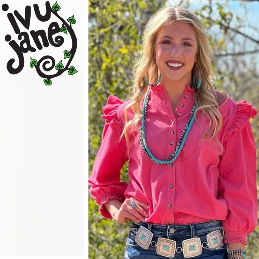NEW IVY JANE CORDED BUTTON FRONT TOP